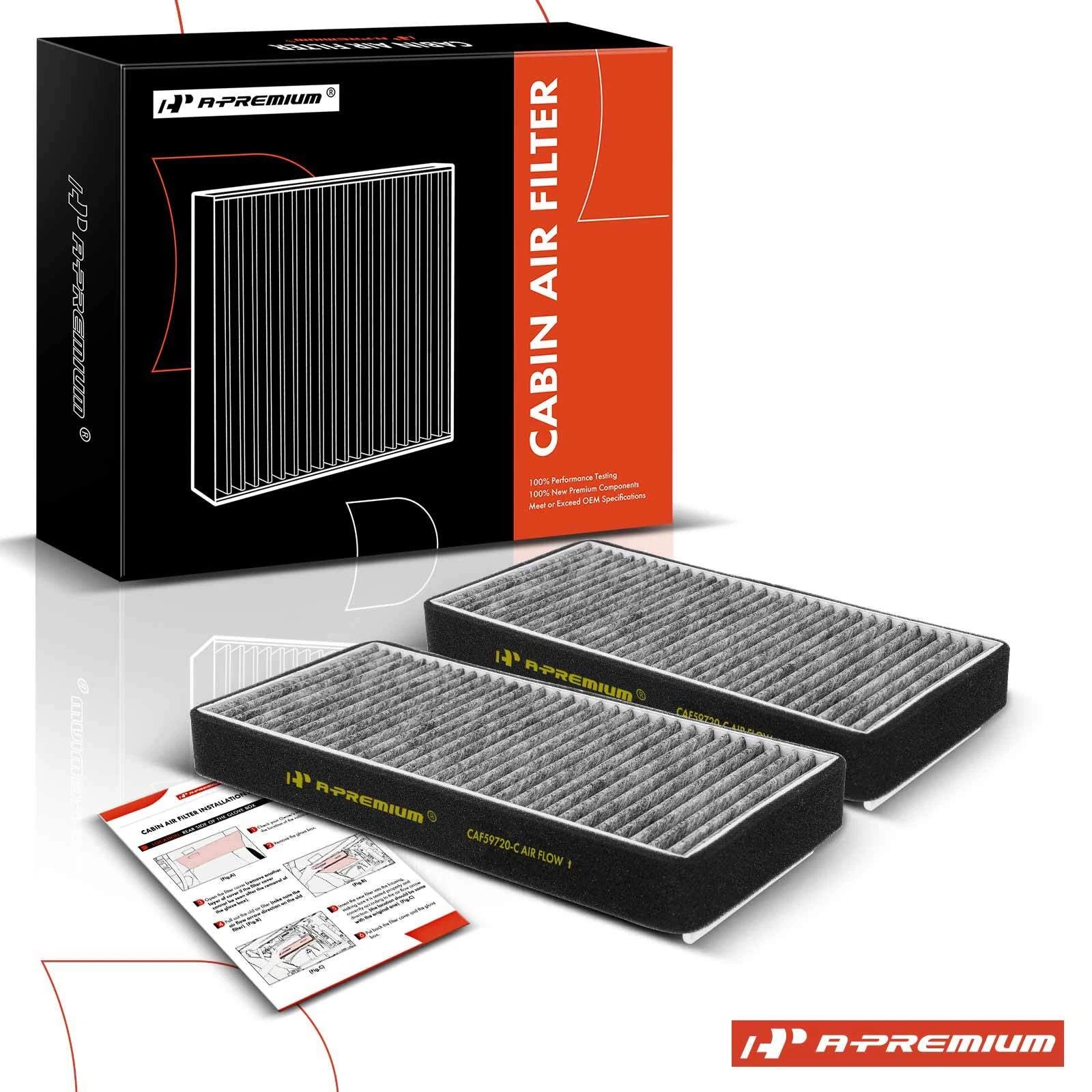 2X Activated Carbon Cabin Air Filter for Mercedes-Benz E320 (1996–2002)