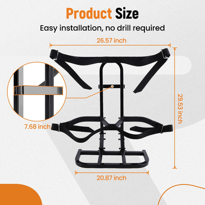 Golf Bag Carrier Mount Rack for Club Car, Yamaha & EZGO (Steel) (2014–2018)