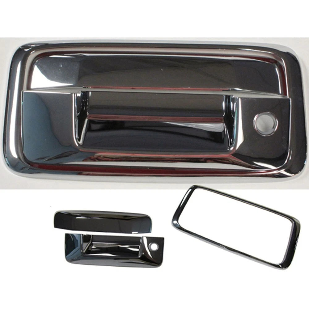 3pc. Luxury FX Chrome Tailgate Handle Cover w/o Camera for 14-18 Chevy Silverado