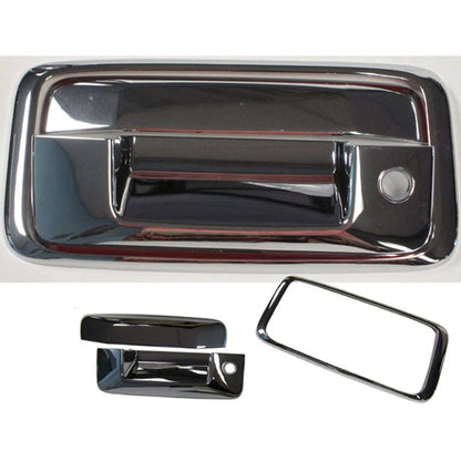 3pc. Luxury FX Chrome Tailgate Handle Cover w/o Camera for 14-18 Chevy Silverado