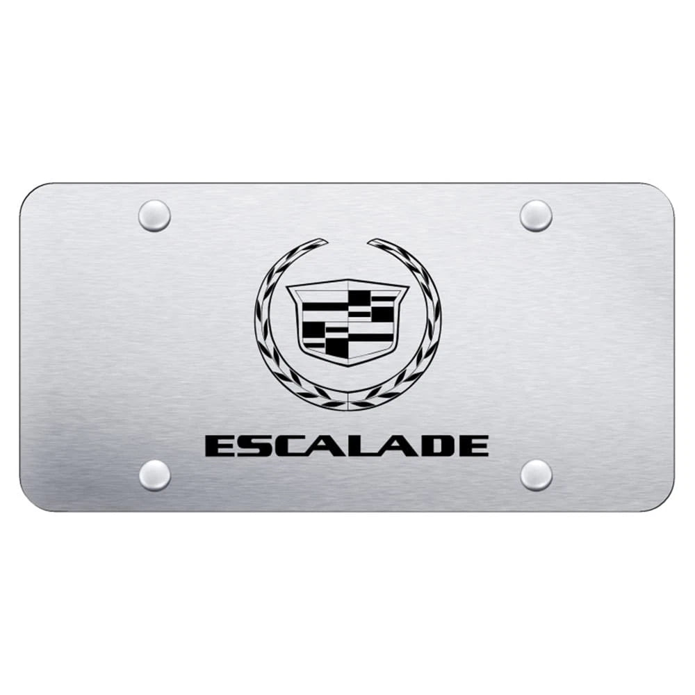 Brushed Stainless Steel License Plate -Officially Licensed for Cadillac Escalade