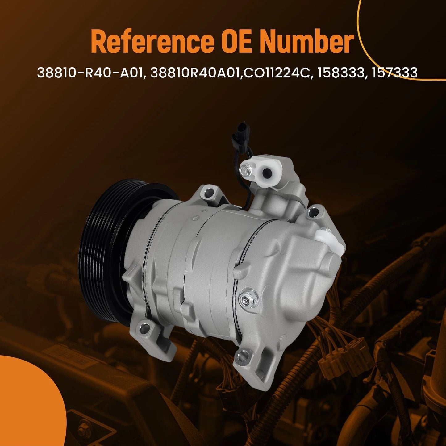Air Conditioning A/C Compressor for Honda Accord 2.4L (2008–2012)