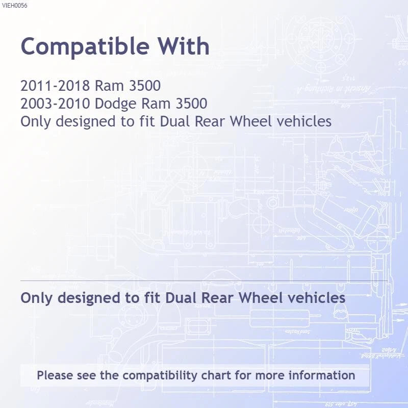 Dual Wheel Simulators 2 Front Chrome for Dodge Ram 3500 (2003–2018)