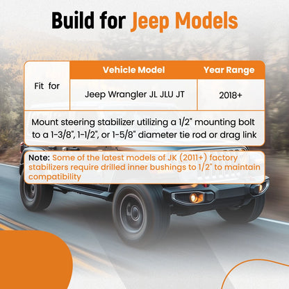 Engineered Steering Kit for Jeep Wrangler JL JLU JT (2018–2025) Black Steel