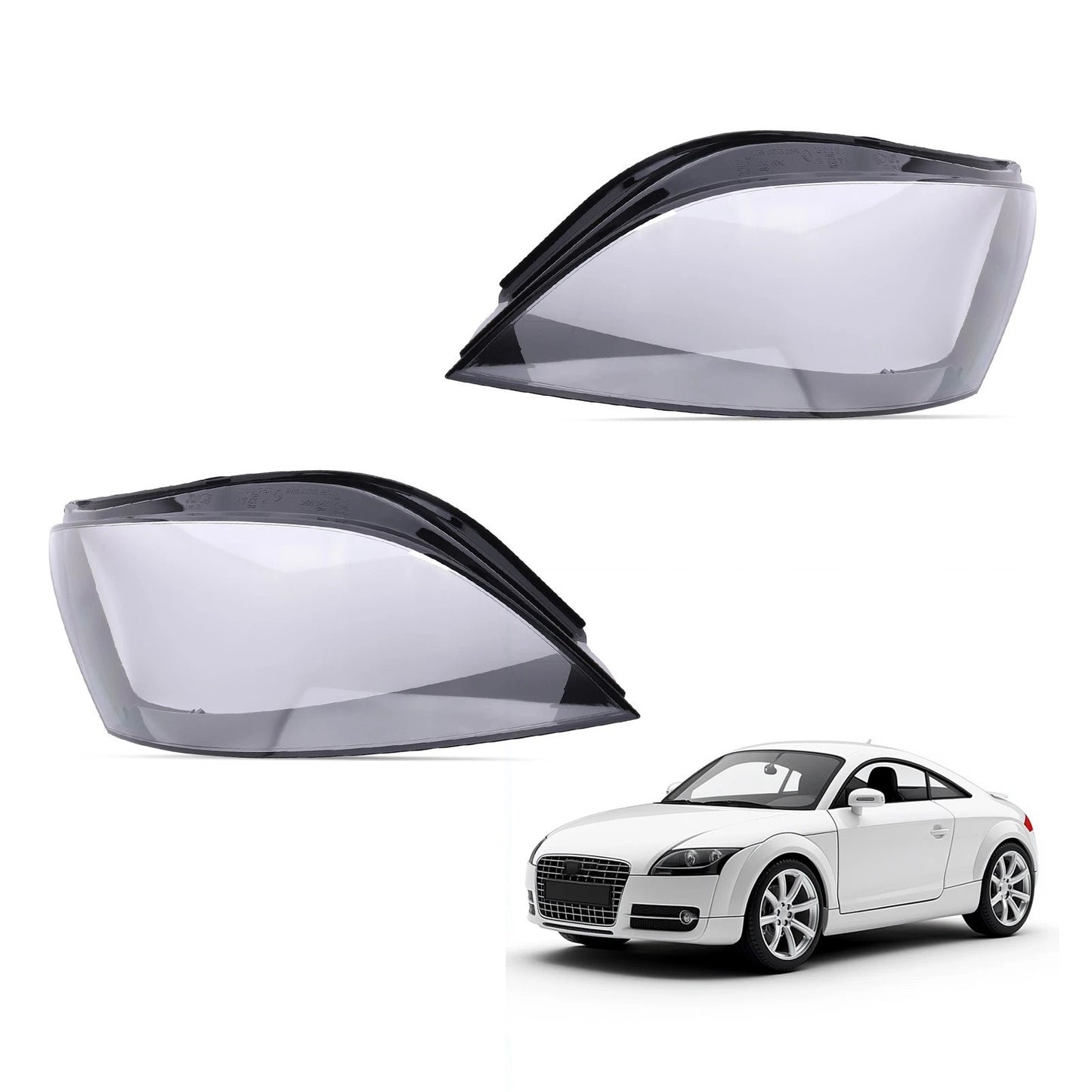 Headlamp Lens Covers Pair for Audi TT (2008–2014) Clear