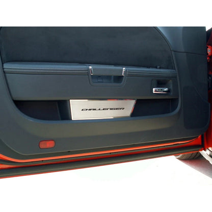 Modern Door Badges w/Orange Carbon Fiber 'Challenger' Inlay for 08-14 Challenger