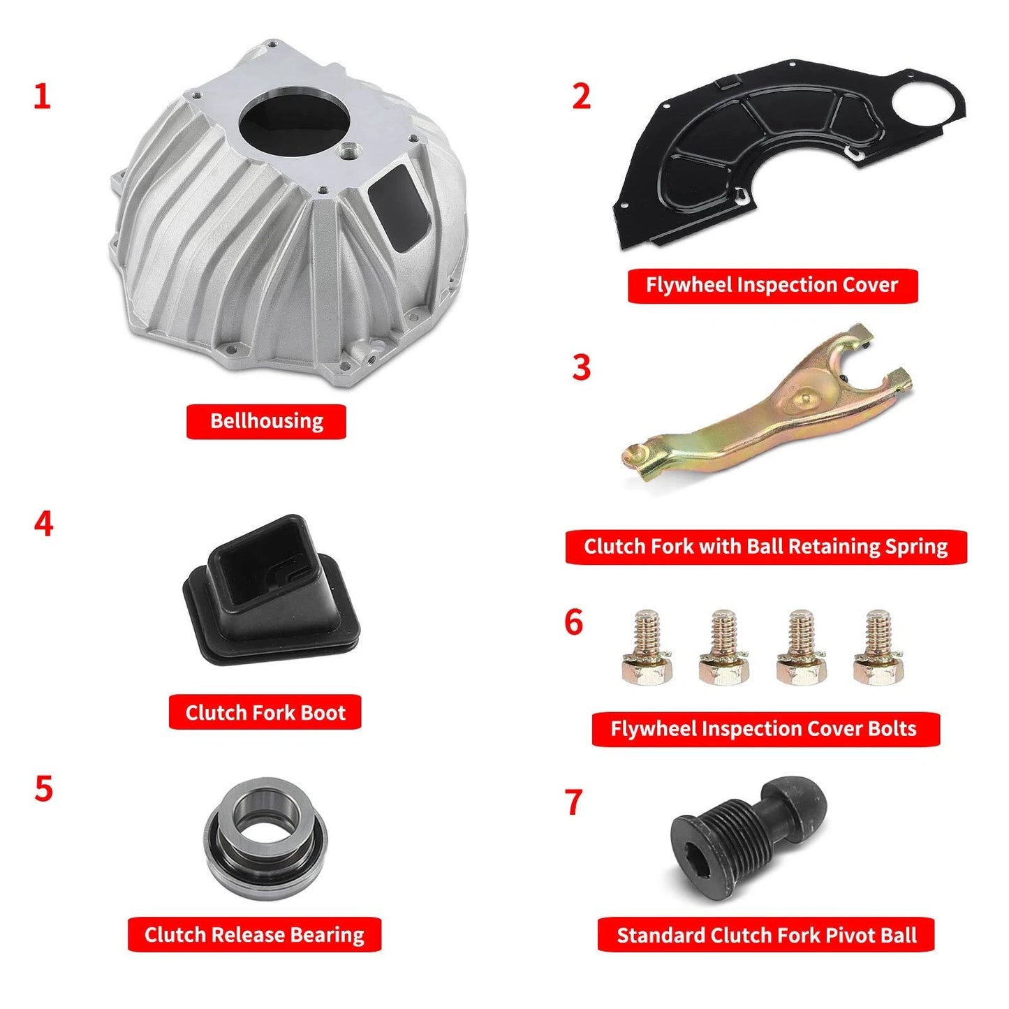 Bell Housing Kit & Clutch Fork for Chevy (Fits Specific Models)