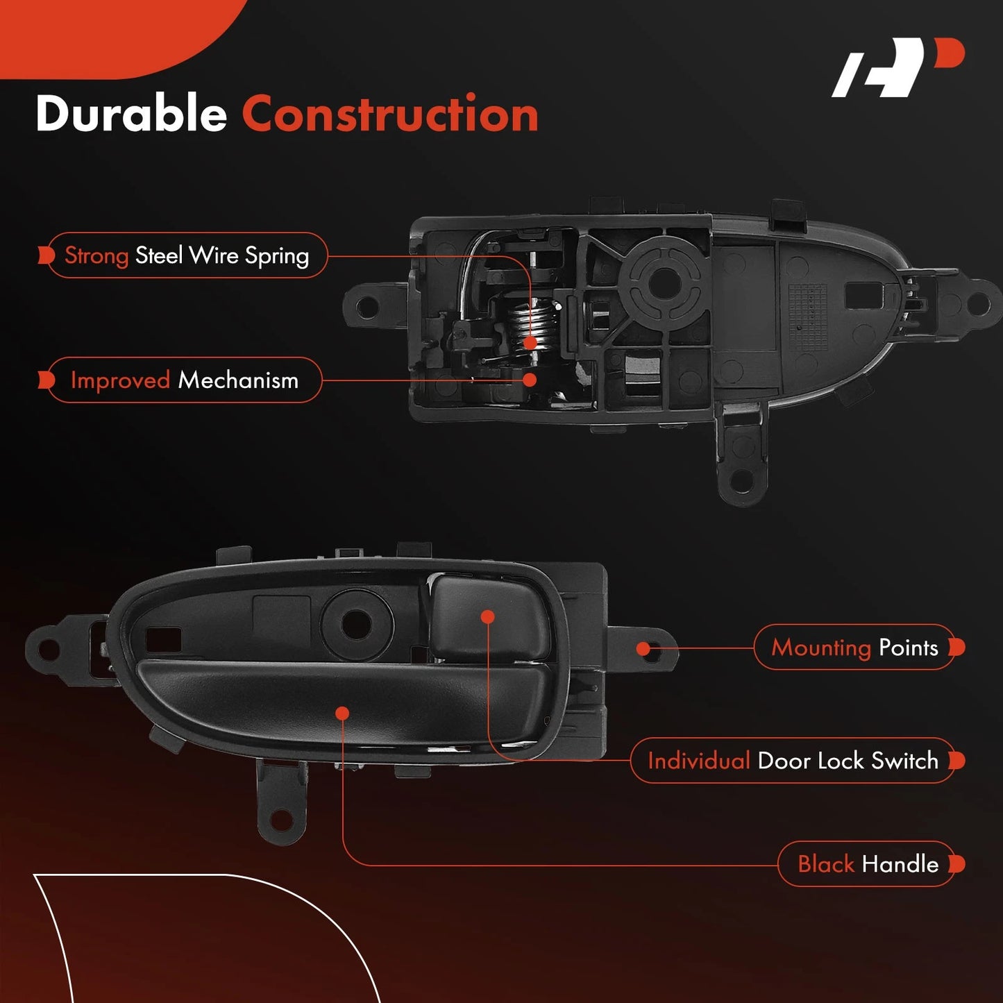 2X Front/Rear Interior Door Handle for Chevrolet City Express (2015–2018)