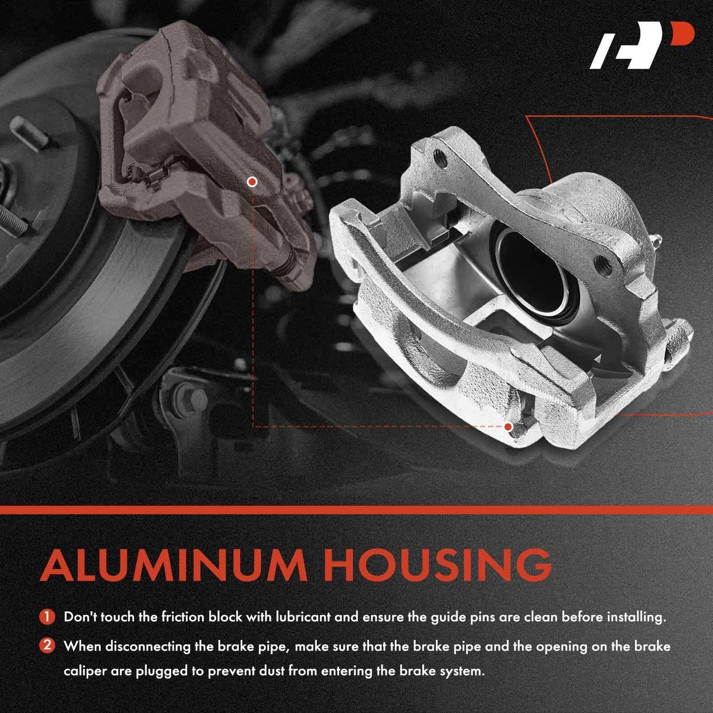 6X Front Brake Caliper & Ceramic Brake Pad for Chevrolet Impala (2000–2020)