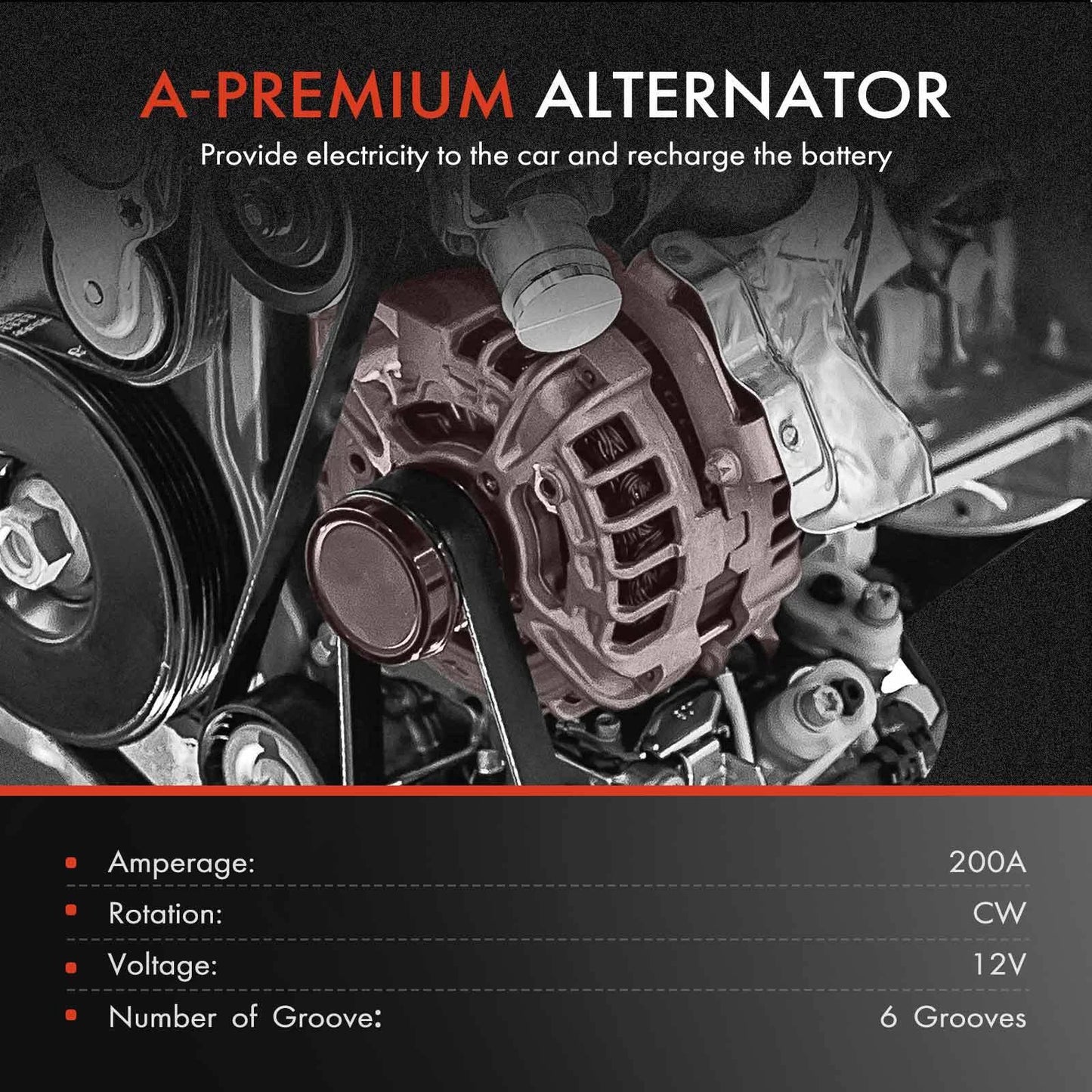 Alternator for Dodge Freightliner Sprinter (2004–2006) 200A L5 2.7L