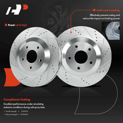 2X Front Drilled Brake Rotors for Chevy Corvette (1997–2004)