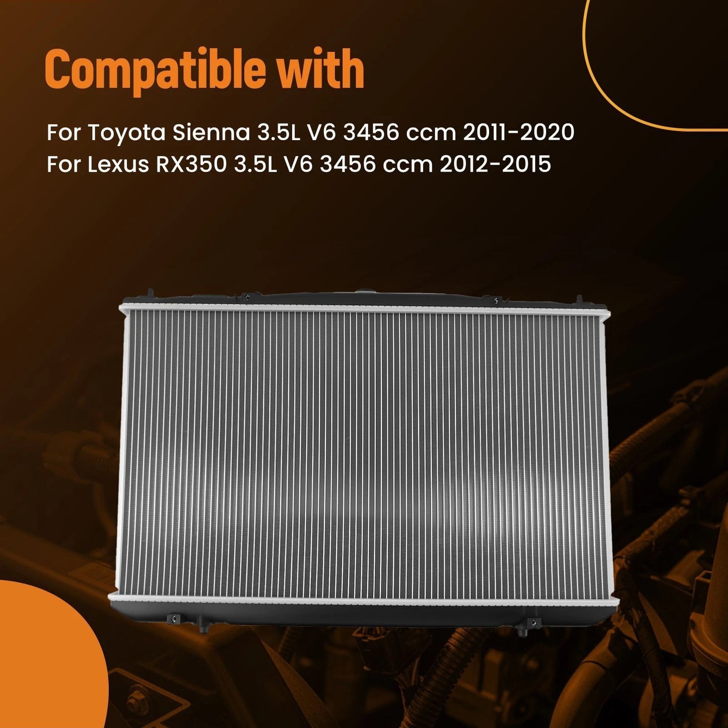 Cooling Radiator for Toyota Sienna/Lexus RX350 (2011–2020)