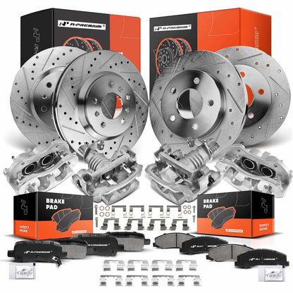 16x Drilled Brake Rotors & Pads with Calipers for Chevy Impala