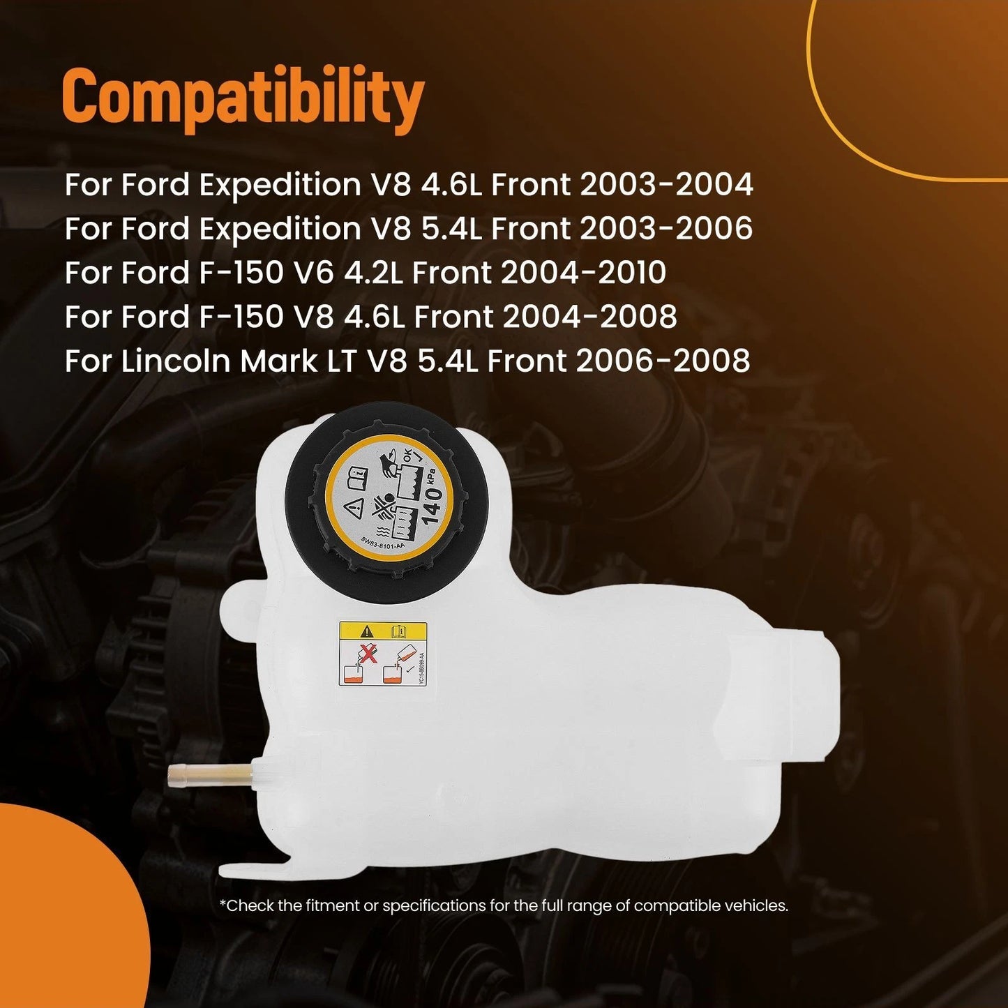 Coolant Expansion Tank for Ford F-150 Expedition 2003–2006 (3L1Z8A080AA)