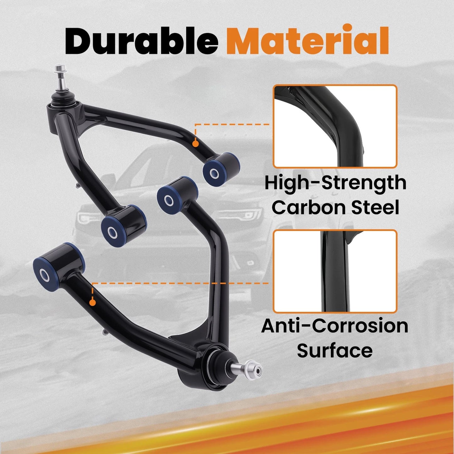 2–4 in Front Upper Control Arms for Silverado Sierra (2007–2018)
