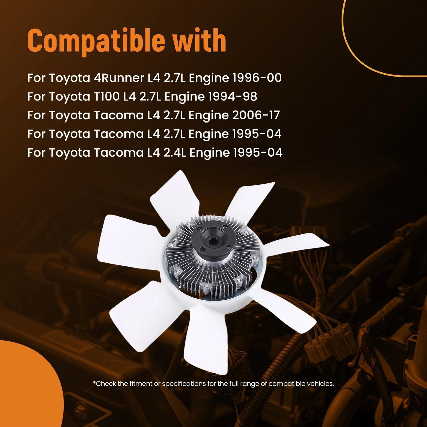 Cooling Fan Clutch Kit & Blade for Toyota T100/Tacoma (1994–2017)