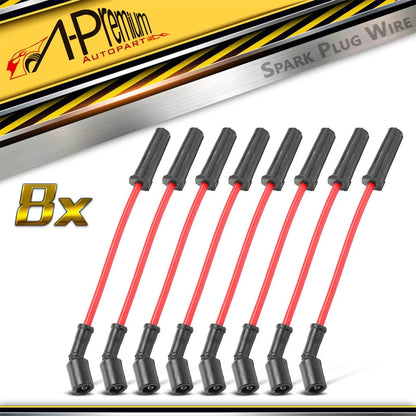 8x Spark Plug Wire Set for Chevrolet Camaro Pontiac Firebird Corvette (1977–2002)