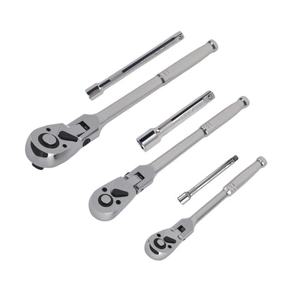 Flexible Ratchet and Extension Bar Set for 1/4, 3/8, 1/2 Drive (—)