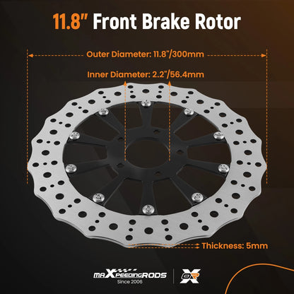 11.8" Front Brake Rotor Disc for Harley-Davidson Touring Electra Glide (2014–2024)