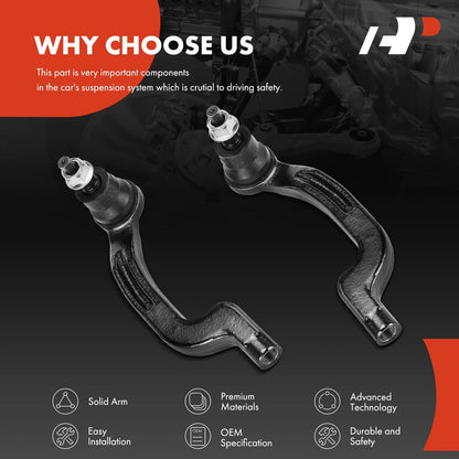 2X Front Outer Tie Rod Ends for Benz CLA250 (2014–2019) INFINITI QX30 (2017–2019)