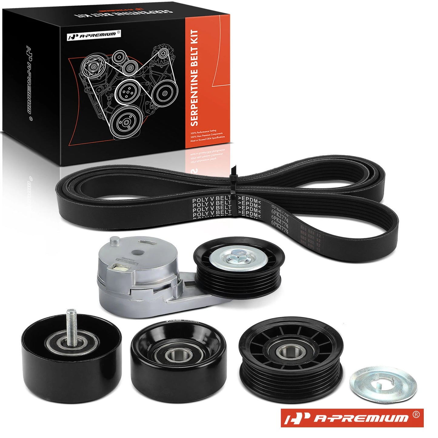 5X Serpentine Belt Drive Component Kit for Chevy Malibu (2006–2010)