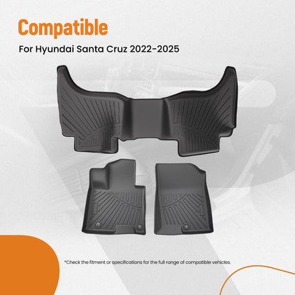 Floor Mats for Hyundai Santa Cruz (2022–2025 TPE) Anti-Slip Liners