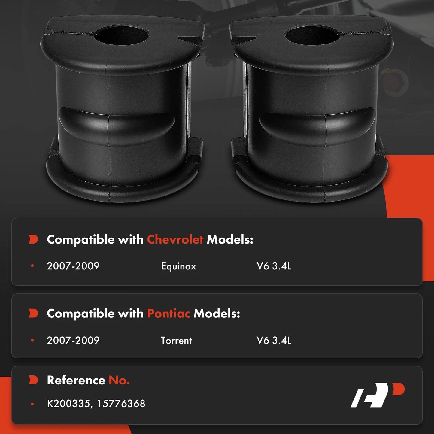 2X Rear Sway Bar Bushing Kit for Chevrolet Equinox (2005–2020)