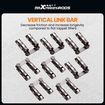 Hydraulic Roller Link Bar Lifters for Chevrolet Small Block 327 (1962–1969)