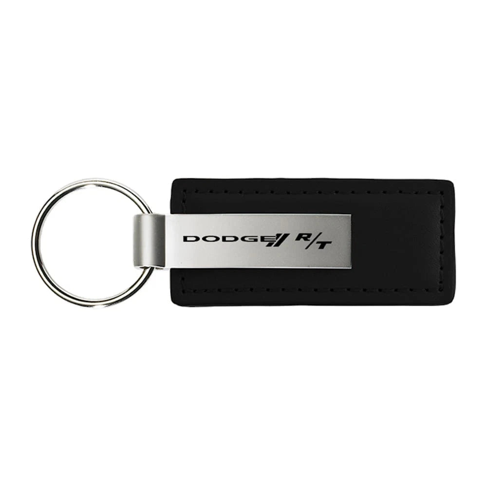 Black Leather Keychain KC1540.DRT - Officially Licensed for Dodge R/T