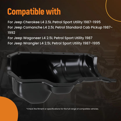 Engine Oil Pan for Jeep Comanche Cherokee 2.5L (1987–1995)