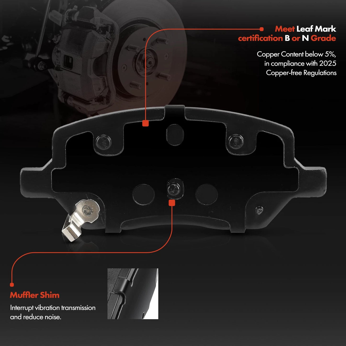 4X Rear Ceramic Brake Pads for Chevy Uplander Pontiac Montana (2005–2009)