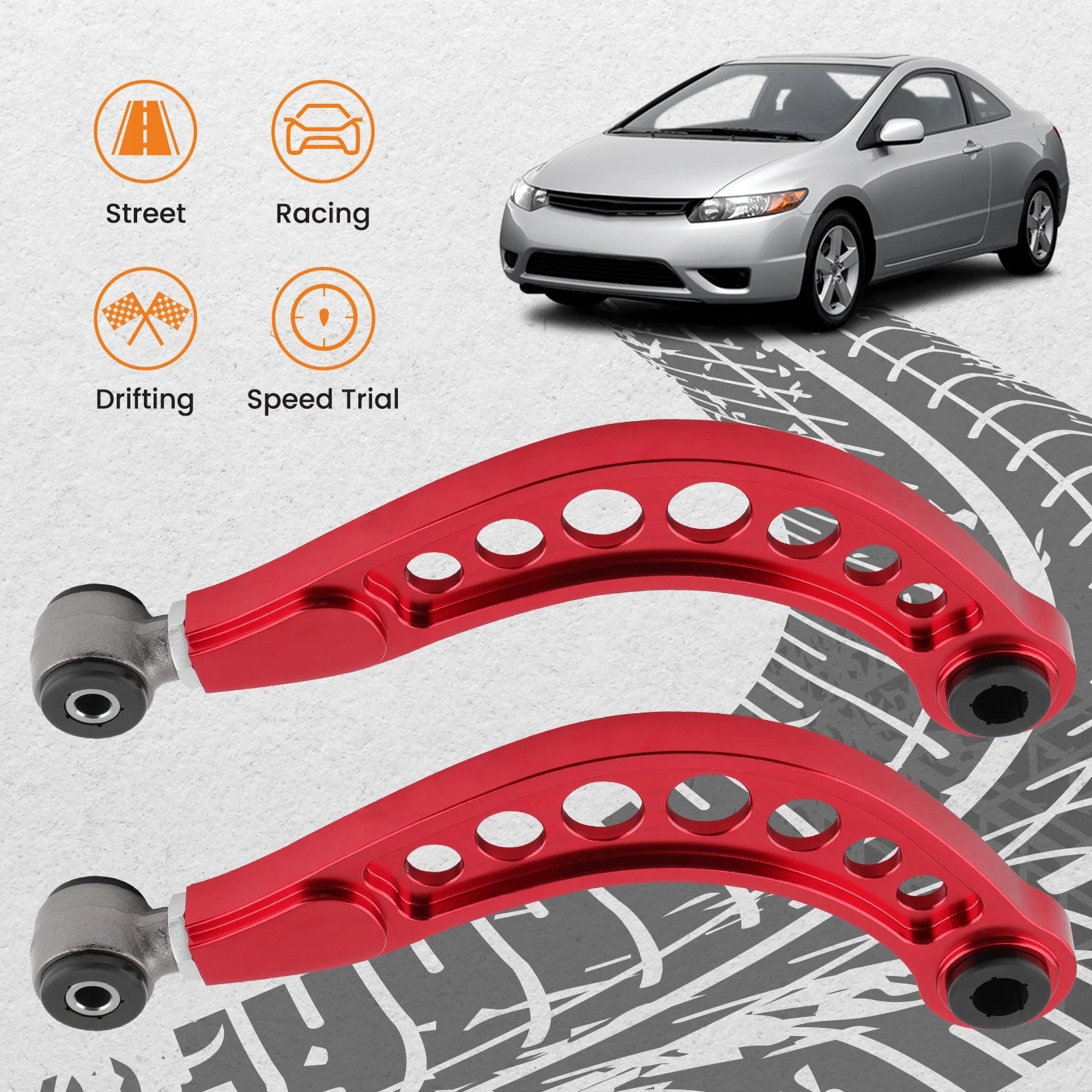 Adjustable Rear Camber Alignment Arm Kit For Honda Civic Sedan (2006–2015)