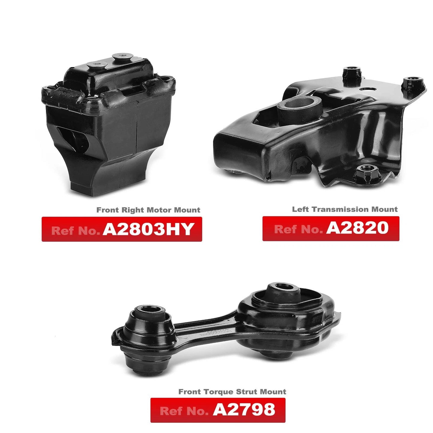 3X Engine Motor & Trans Mount for Chevy Cavalier Pontiac Sunfire (1995–2002)