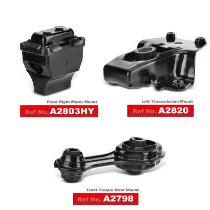 3X Engine Motor & Trans Mount for Chevy Cavalier Pontiac Sunfire (1995–2002)