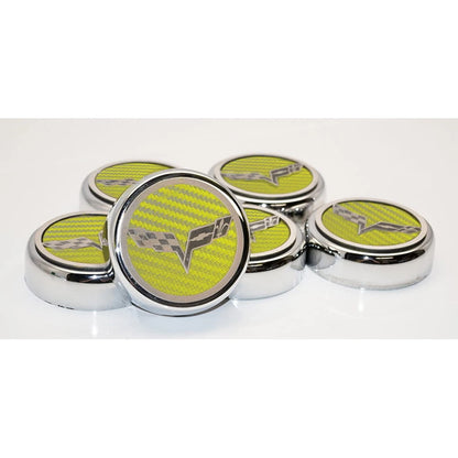 Chrome Door Handle Covers with Carbon Fiber Flag Inlay for Chevrolet Corvette (2005–2013)