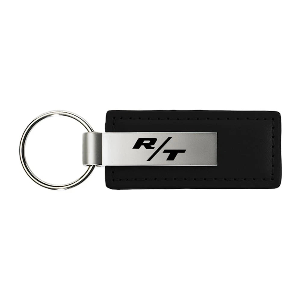 Name on Black Leather Keychain - Officially Licensed for Dodge R/T