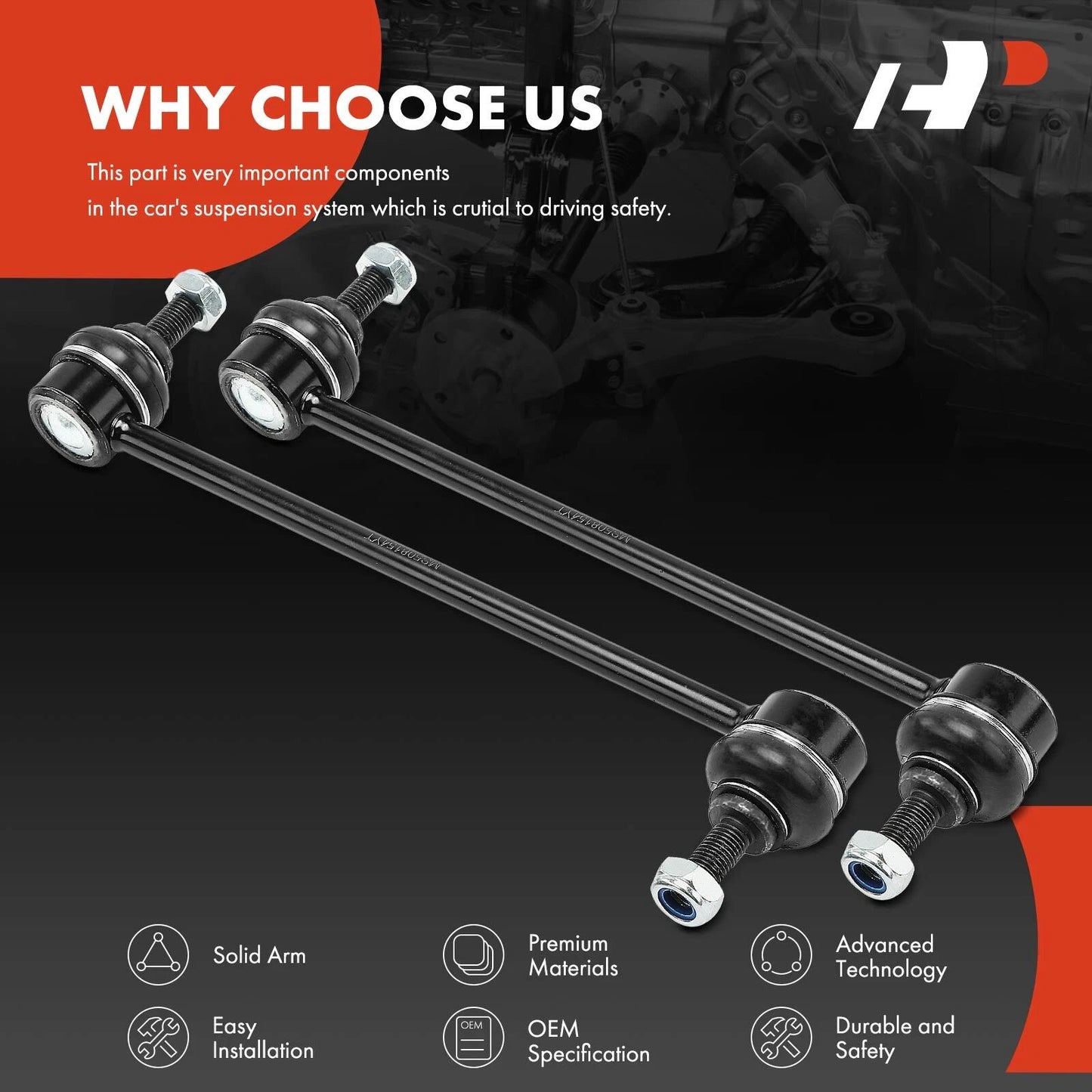 2X Front Stabilizer Bar Link for Chevrolet Spark (2013–2015)