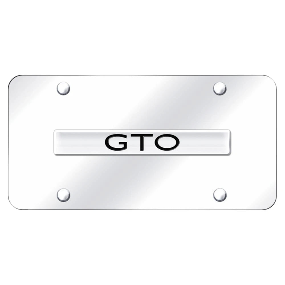 Chrome Name on Chrome License Plate - Officially Licensed for Pontiac GTO