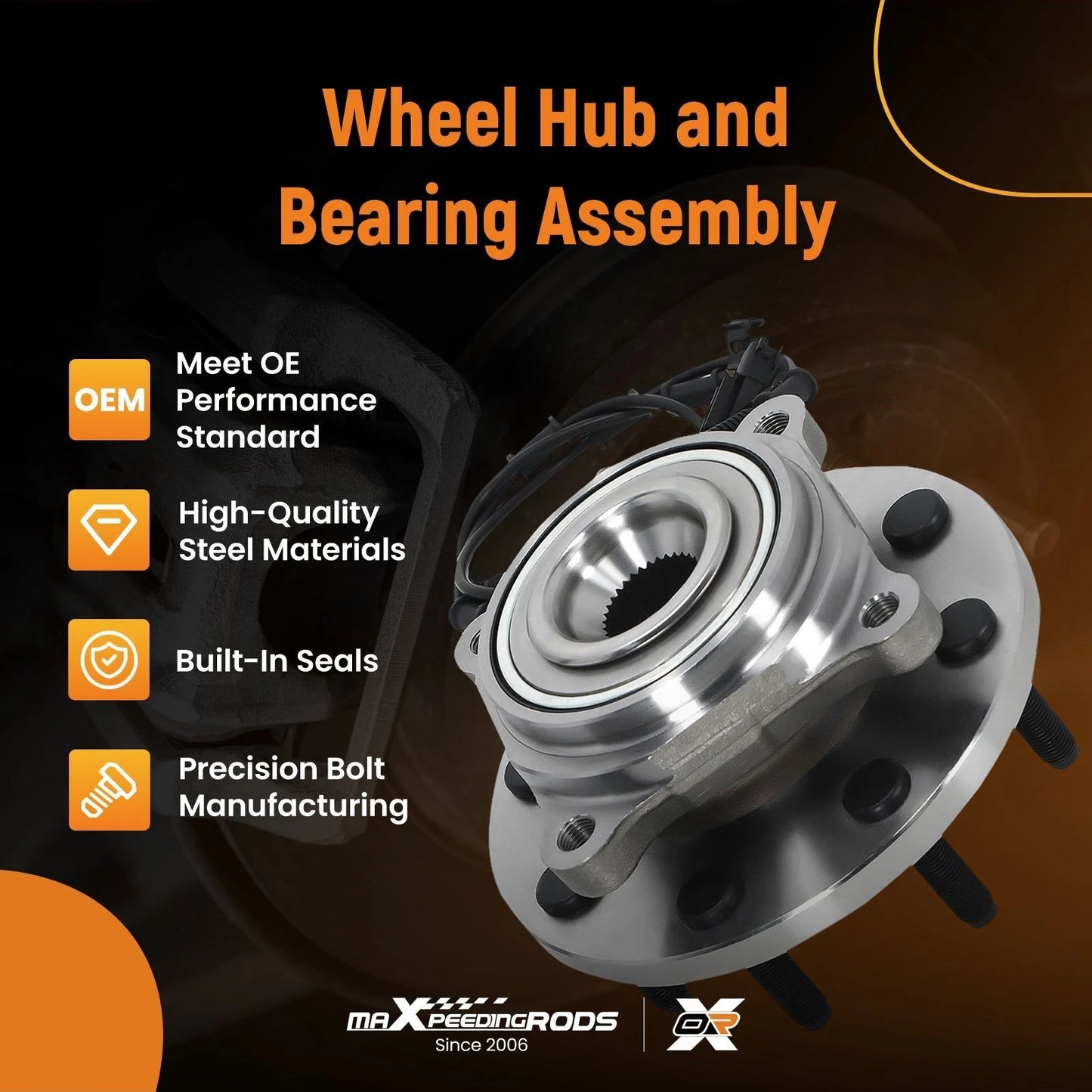 Front Wheel Bearing and Hub Assembly for Ram 3500 (2013–2013)