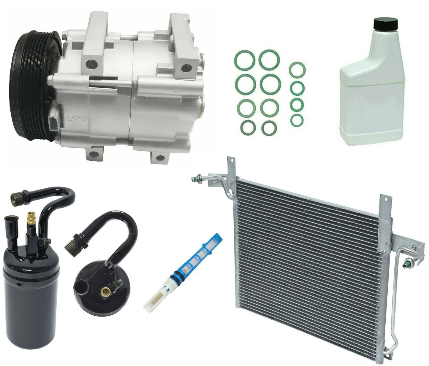 AC Compressor Kit with Condenser Replacement for Nissan Navara (2005–2015)