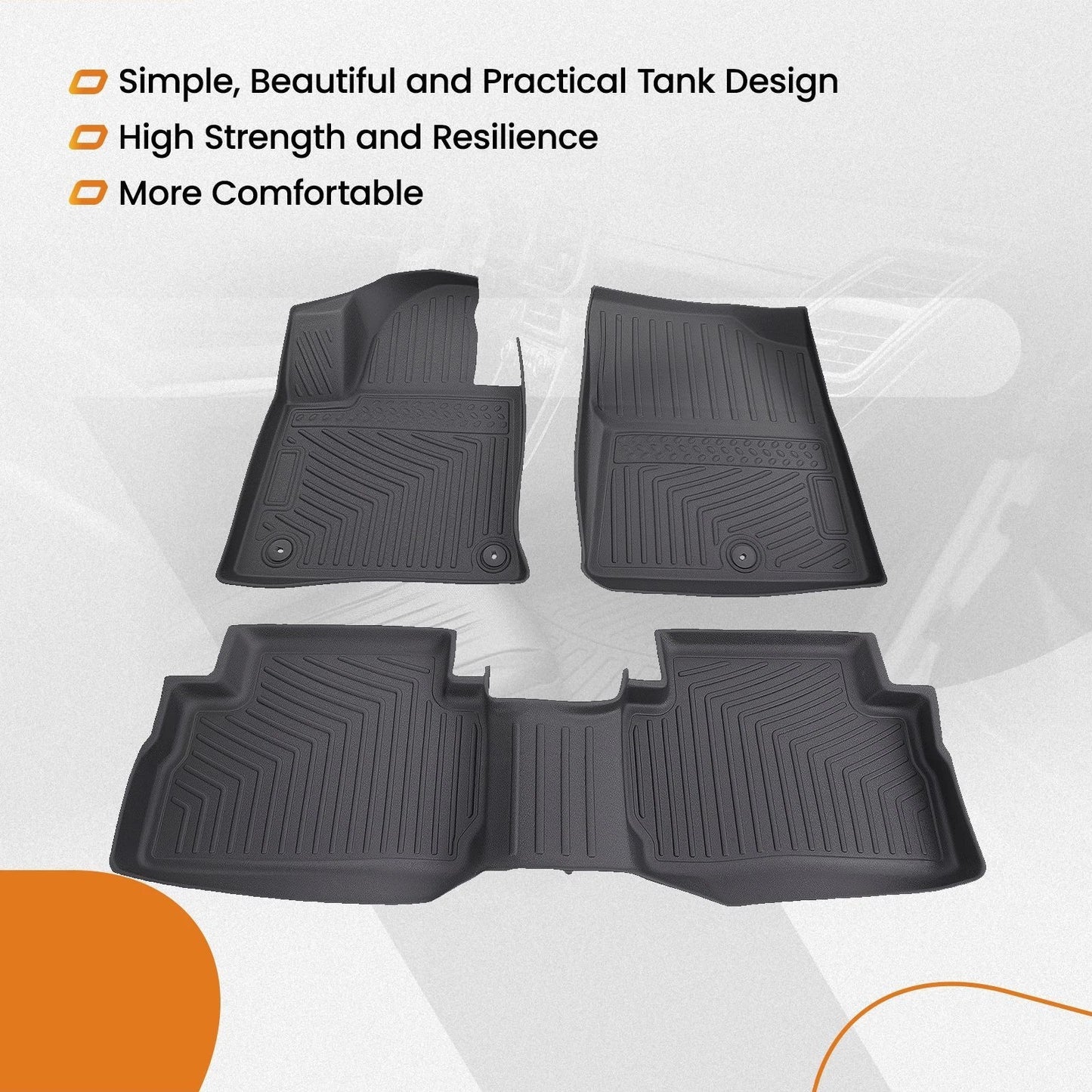 Anti-Slip TPE Floor Mats Liner for Hyundai Santa Fe 5 Seat (2021–2023)