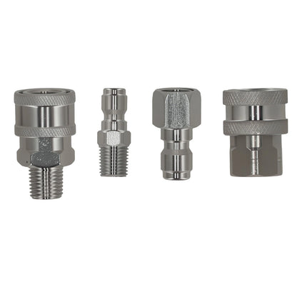 1/4" Quick Connect NPT Adapter for Pressure Washer for Stainless Steel (4pc)