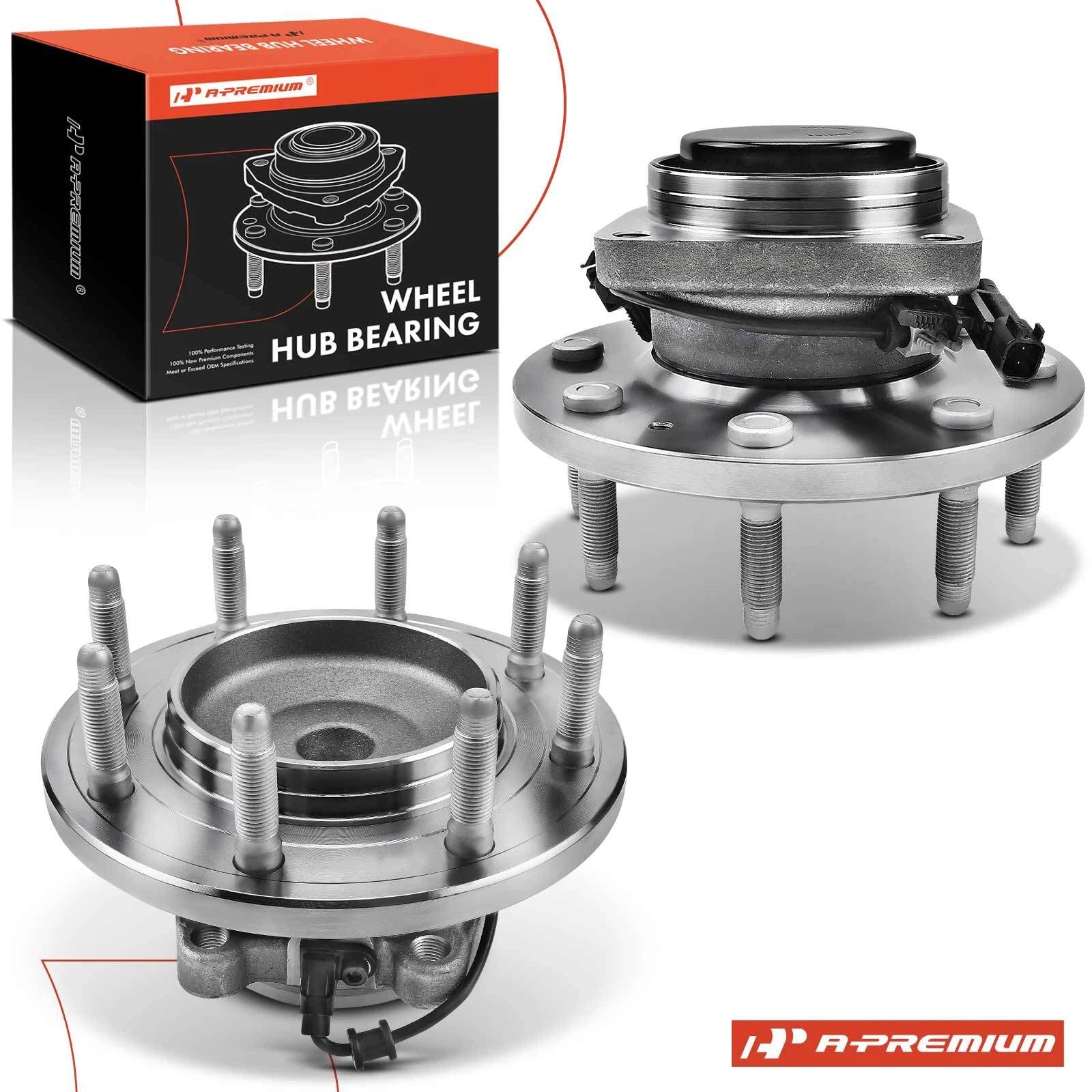 2X Front Wheel Hub & Bearing Assembly for Chevrolet Silverado 3500 HD (2001–2023)