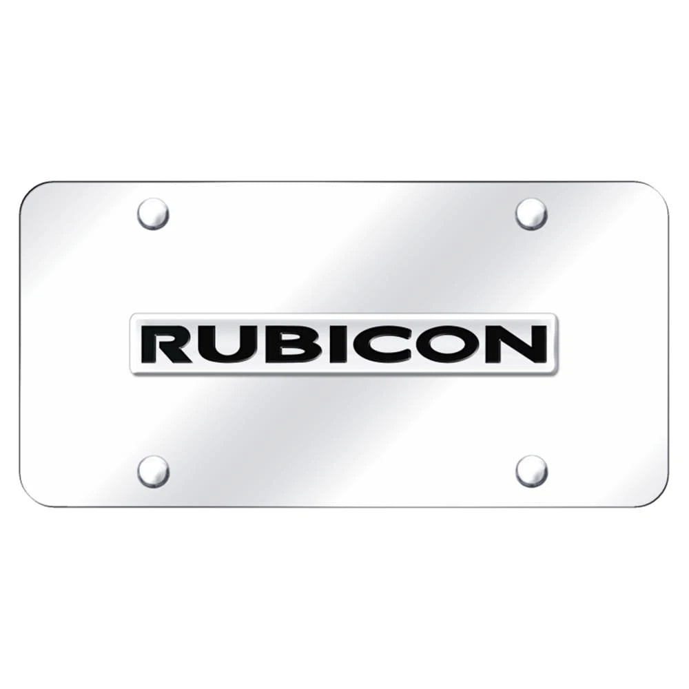 Chrome Name on Chrome License Plate - Officially Licensed for Jeep Rubicon