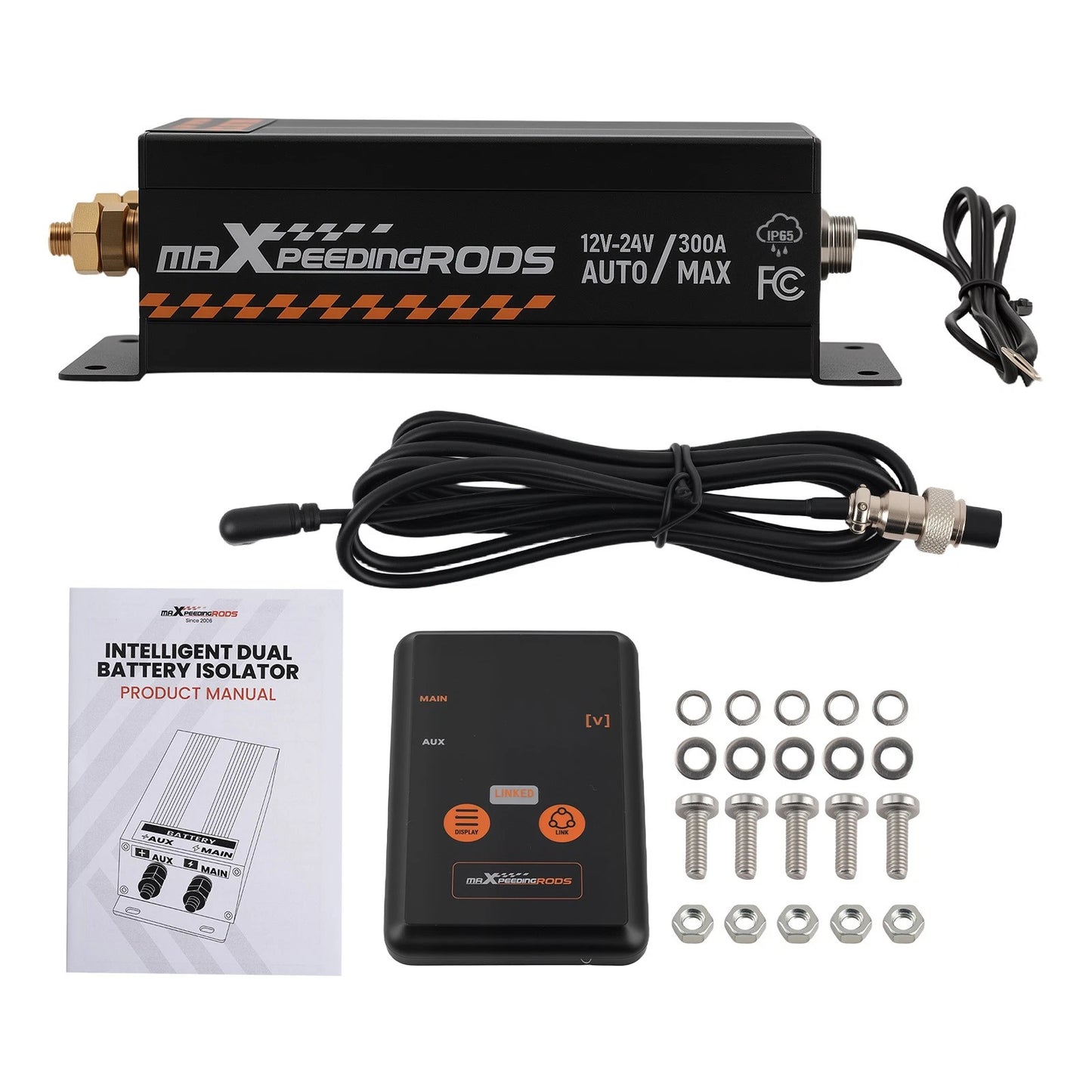 Automatic Dual Battery Management System 300A for Off-Road Vehicles (12V–24V)