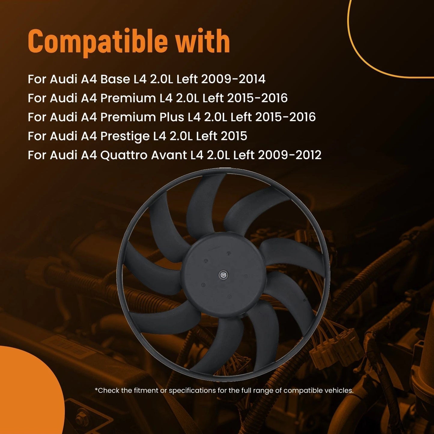 Electric Radiator Cooling Fan for Audi A4 A5 Quattro & Porsche Macan (2015–2021)