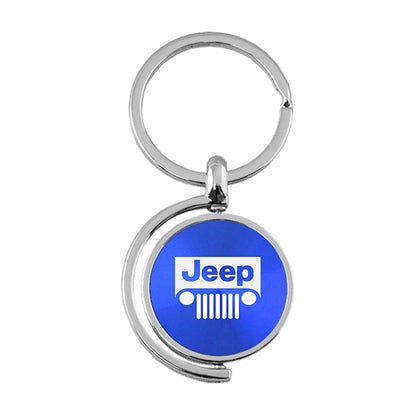 Grille on Blue Spinner Keychain - Officially Licensed for Jeep