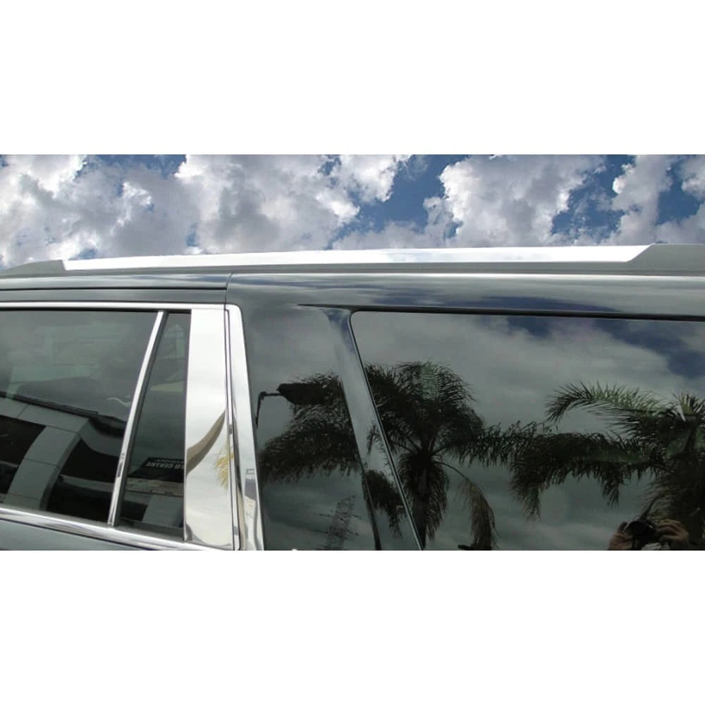 Chrome Roof Rack Cover Molding 2Pc Trim Flat for 2015-2020 Chevy Tahoe/GMC Yuko