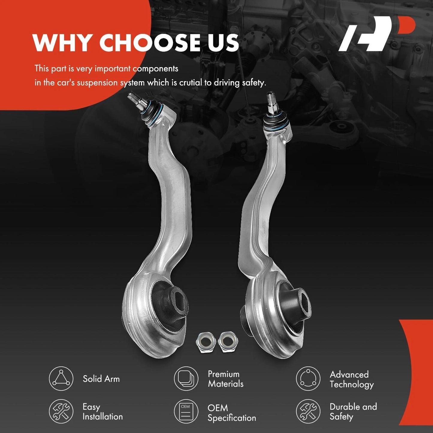 2X Lower Front Control Arm for Mercedes Benz E320 (2003–2009)