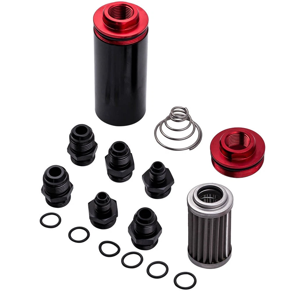 50mm 100 Micron In-Line Fuel Filter Kit for Universal (AN 6–10, 6–8–10)